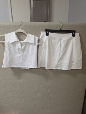 Classic White Women's 2 Piece Skorts And Top